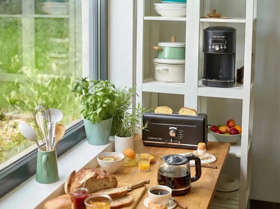 Riviera & Bar Duo set mic dejun cafetiera + toaster negru