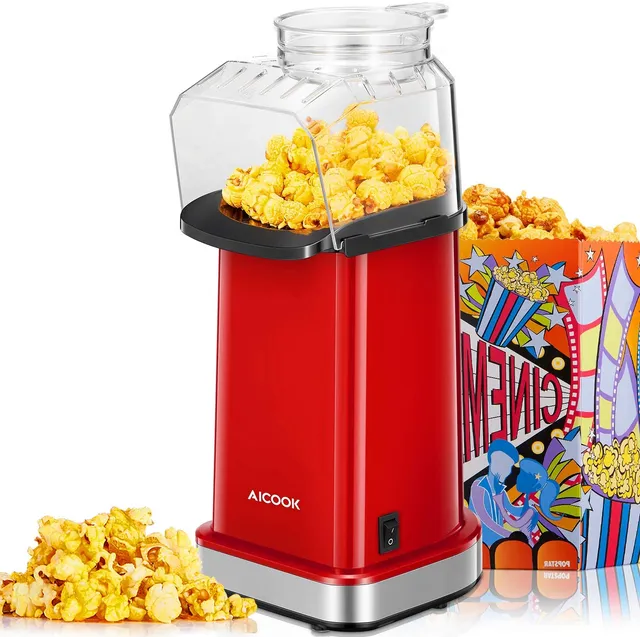 Aicook Aparat popcorn aer cald 1400W rosu 80g