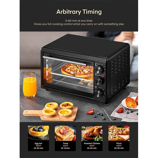 Aicook cuptor electric masa 6 felii 1500W inox negru pizza