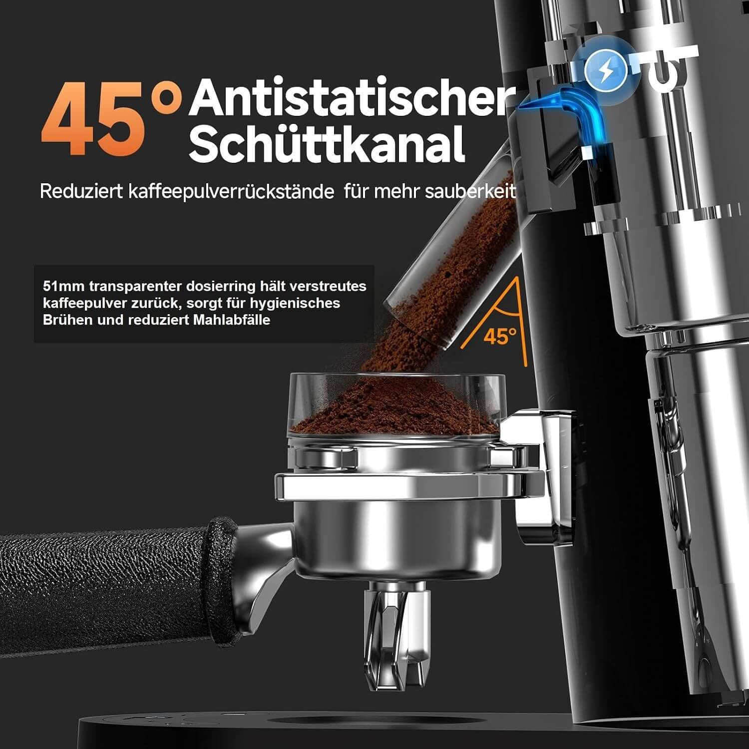 Aobosi Râșniță cafea wireless 40 mm 60 trepte