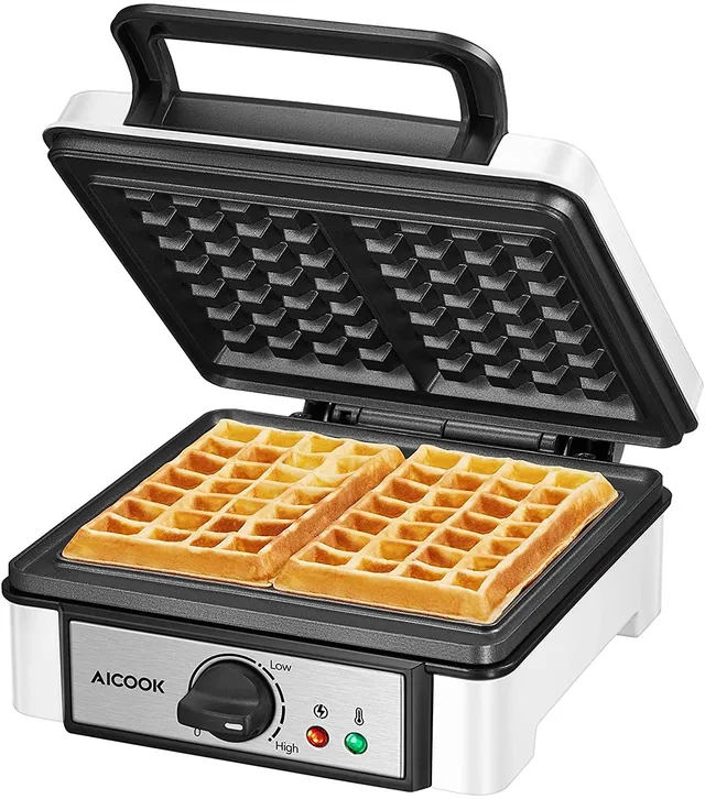 Aicook aparat vafe belgiene dublu alb 1200W 7 trepte