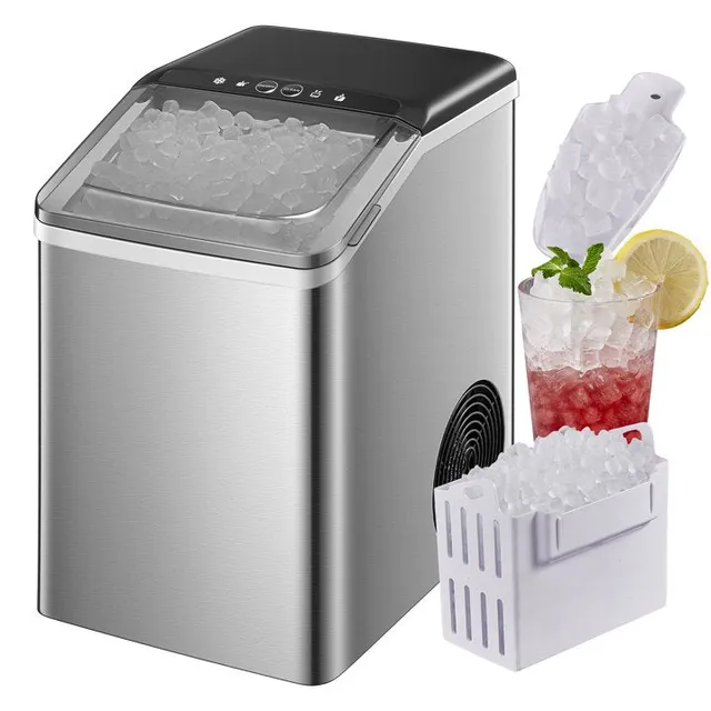 Aicook Nugget aparat de gheata pebble 38 lbs inox