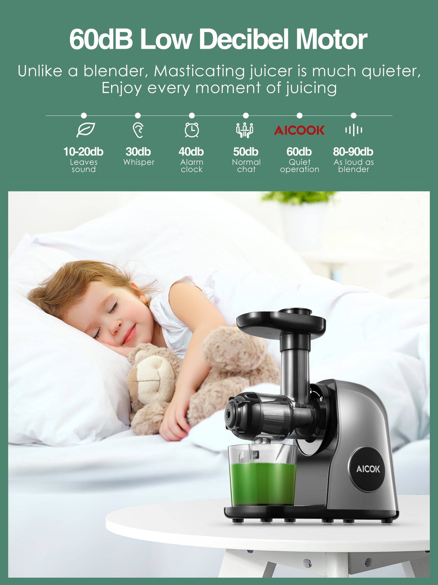 Aicok storcator slow presare rece gri galaxy 150W