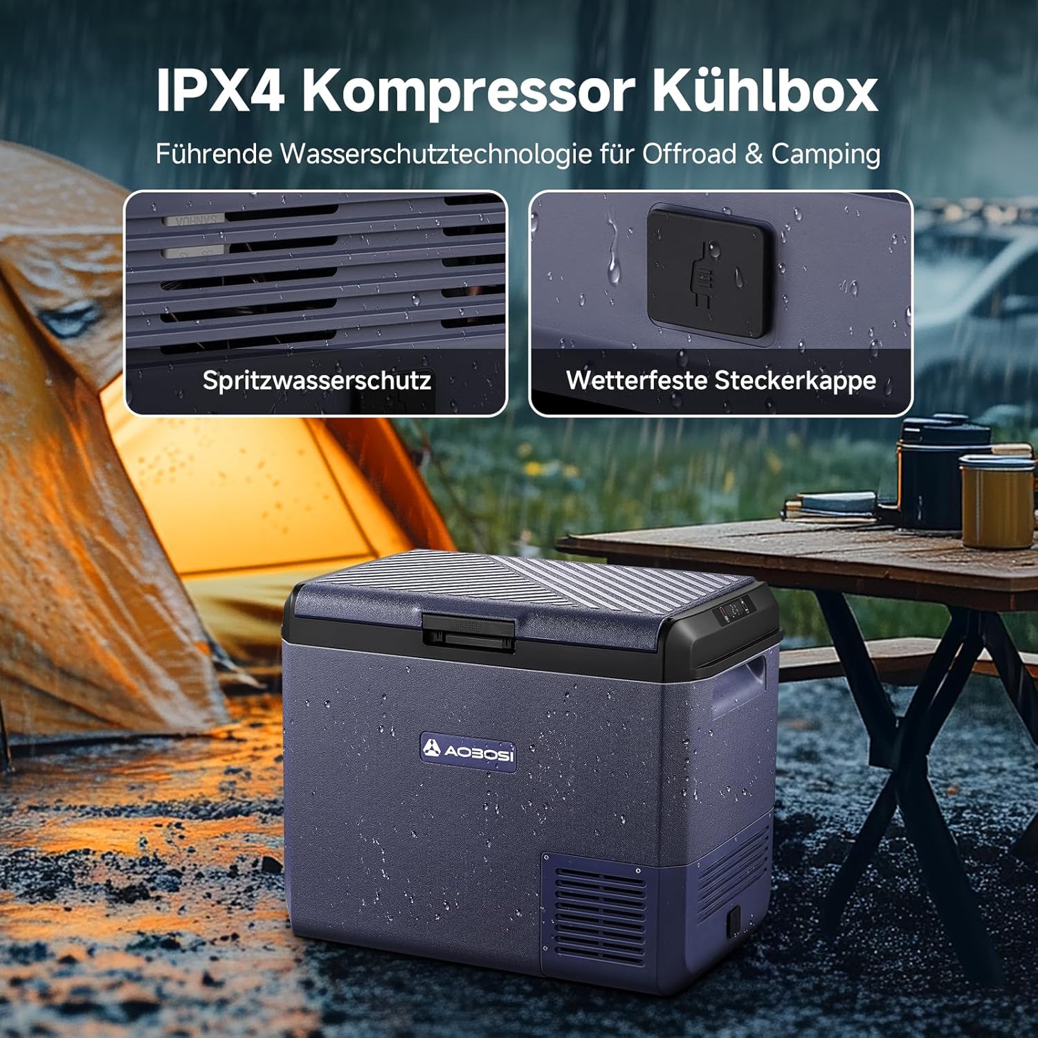 Aobosi lada frigorifica camping 60L IPX4 cu congelare