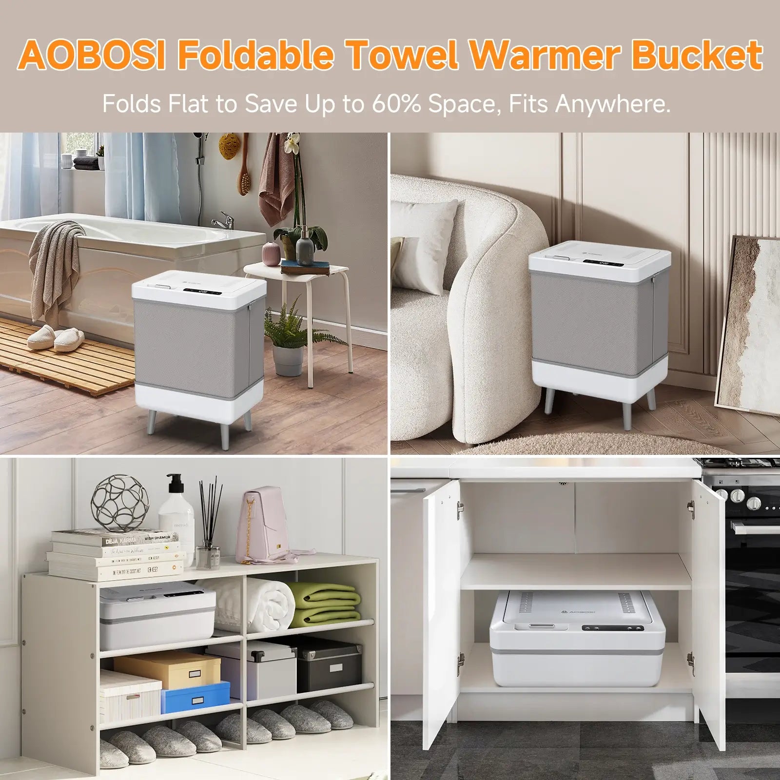 Aobosi incalzitor prosoape pliabil 35L negru 4in1