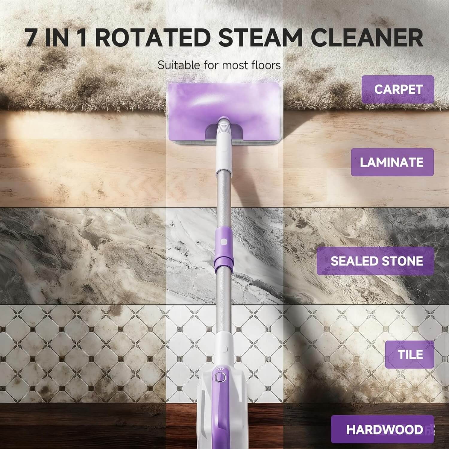 Aobosi 1300W Mop cu abur 11 in 1 detașabil