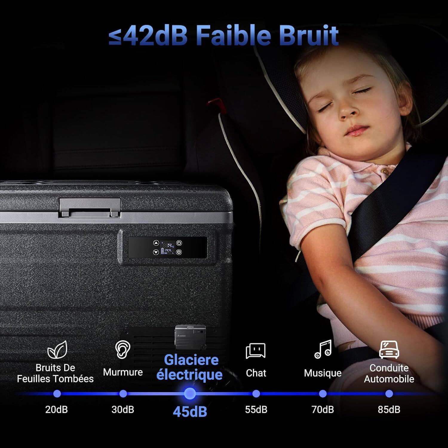 Aobosi 55L lada frigorifica auto compresor WiFi -20°C