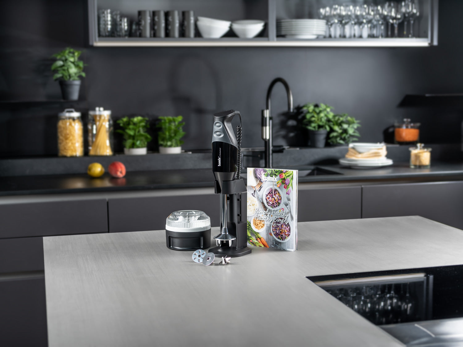 Bamix Simply Healthy blender vertical 200W alb inox