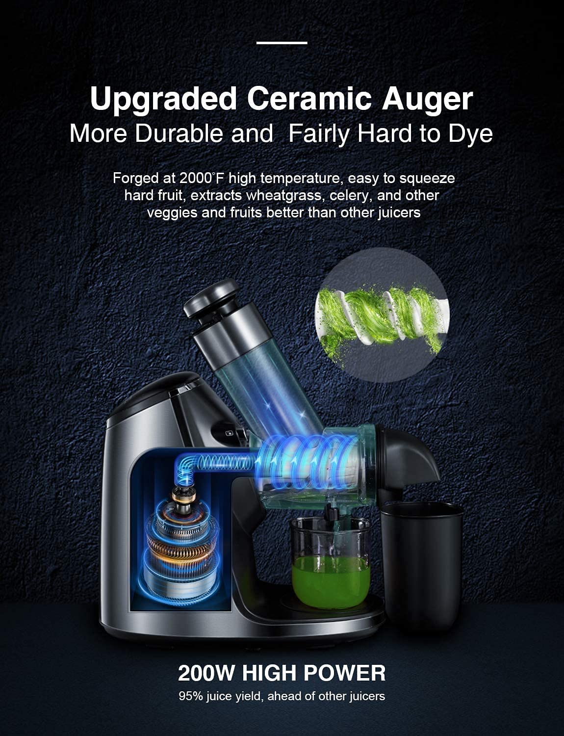 Aicook 3in Slow Masticating storcator inox