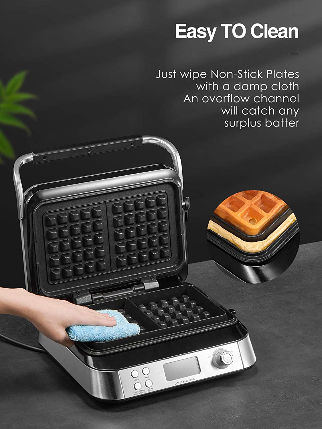 Kealive Smart Pro aparat de vafe argintiu 1600W LCD