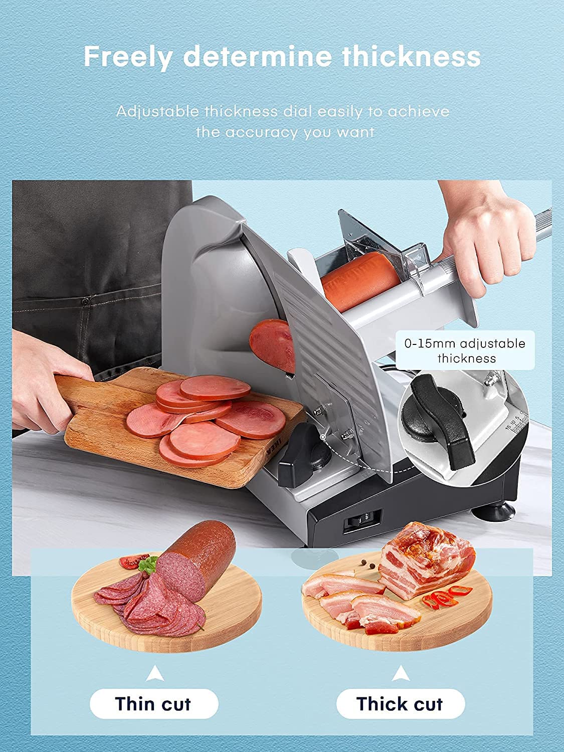 Aicook feliator electric alimente lamă 19 cm argintiu