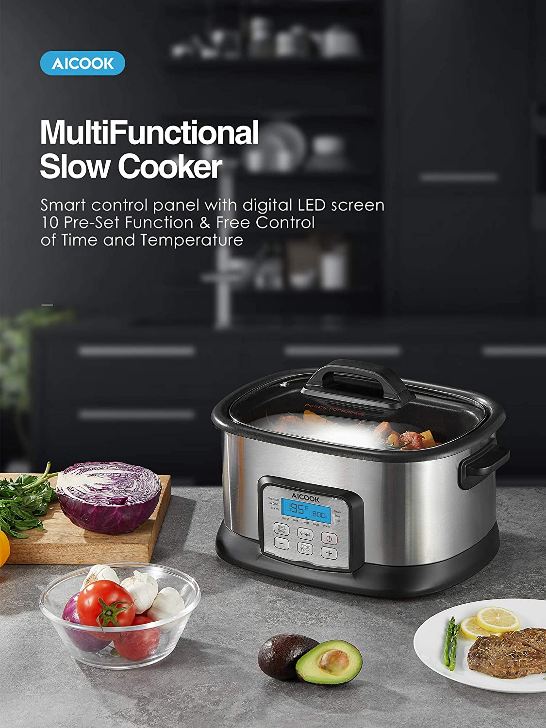 Kealive 6qt 10-in-1 multicooker 1500W