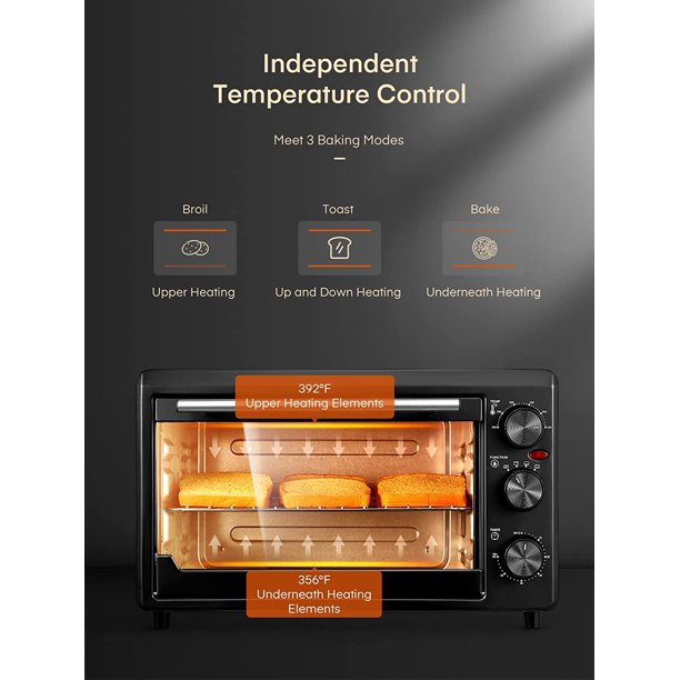 Aicook cuptor electric masa 6 felii 1500W inox negru pizza