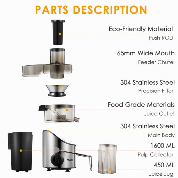 Aicook Storcător Centrifugal 3 Viteze Tub 76mm Inox