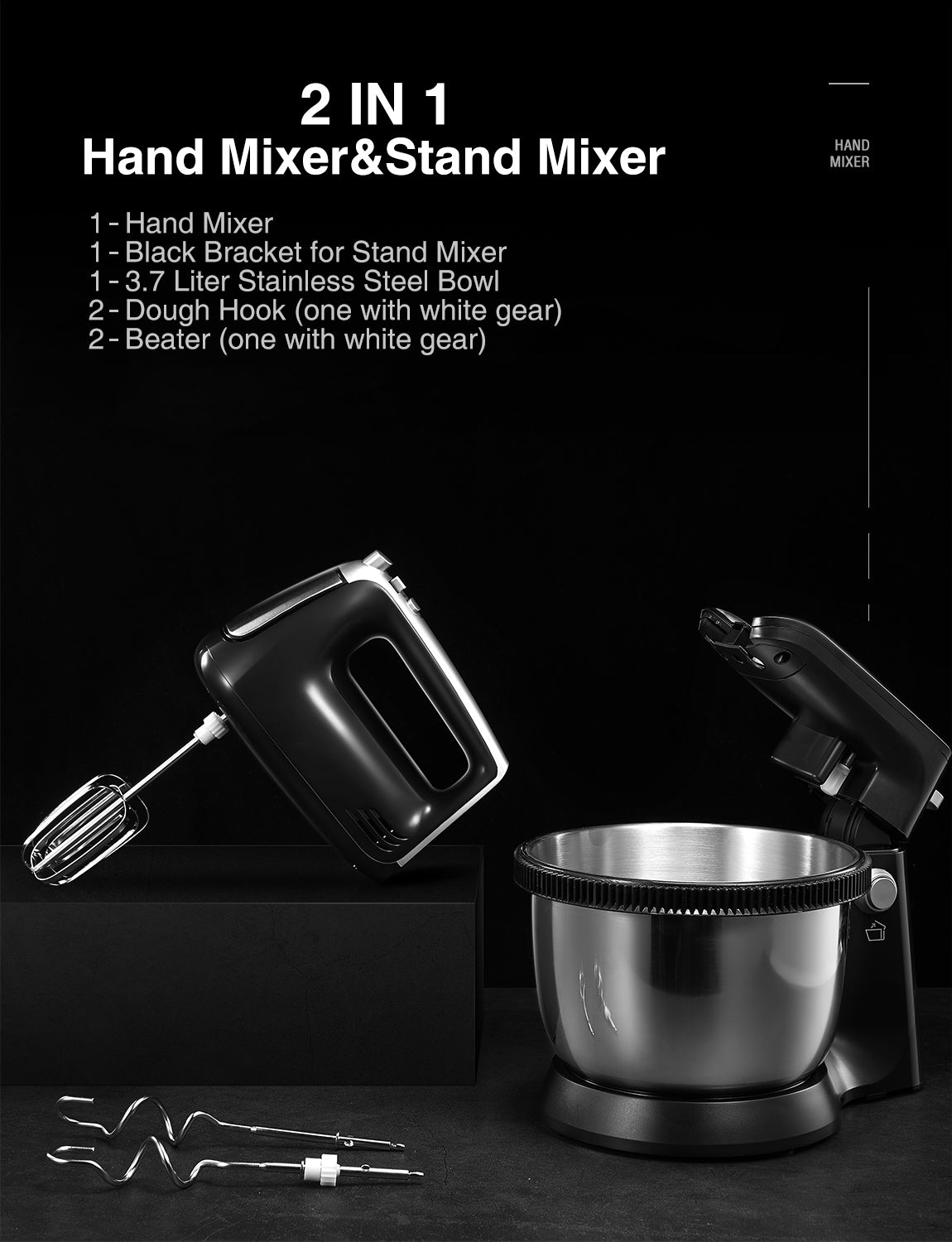 Aicook Mixer cu bol 3,5 l 5 viteze + turbo teluri
