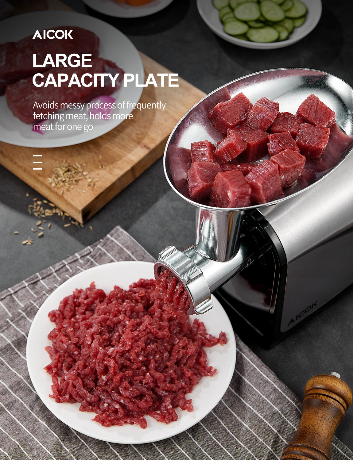 Kealive AICOK 3-in-1 2000W masina de tocat carne electrica carnati
