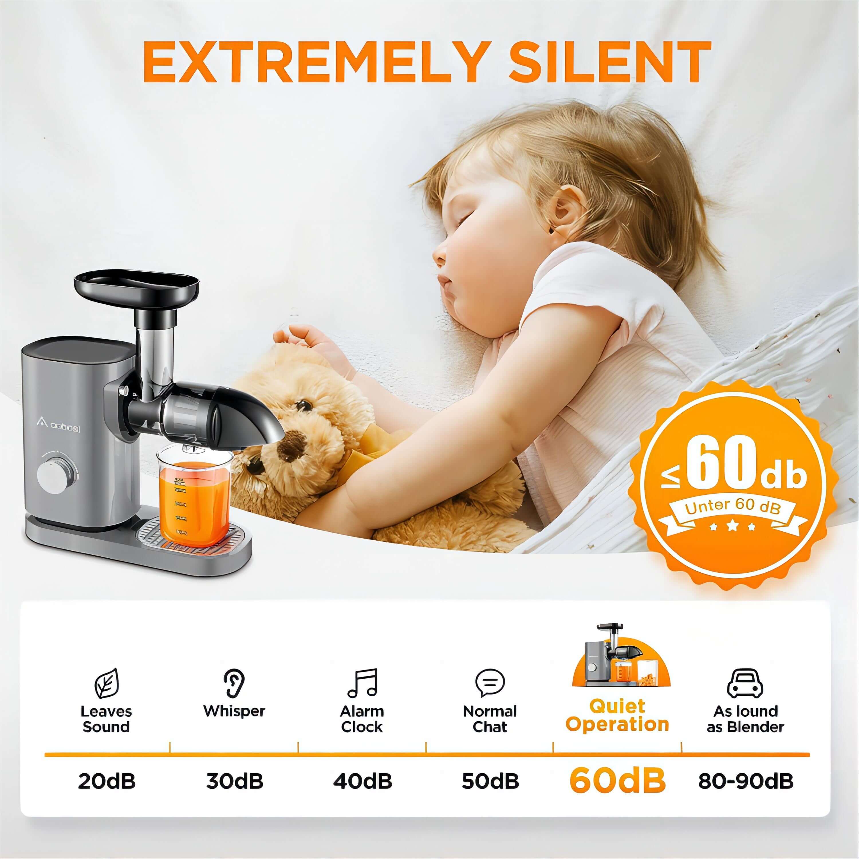 Aobosi storcator presare la rece 80 RPM gri